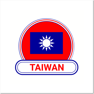 Taiwan Country Badge - Taiwan Flag Posters and Art